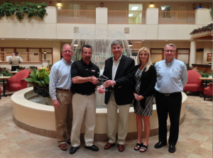 Pinnacle Express receives 2013 Vent-A-Hood Sales Award. Pictured from left to right: David Savant, Pinnacle Express Executive Vice President; Pete Ronco, Pinnacle Express Executive Vice President of Sales; Mark Klein, Vent-A-Hood Director of Sales; Tiffany Collins, Pinnacle Express Manager, Customer Service and Marketing; Ron Avery, Pinnacle Express President. 