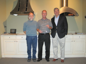 Tommy Carter and Larry Carter from Vent-A-Hood Georgia accept the 2013 Vent-A-Hood Sales Award from Mark Klein, Director of Sales at Vent-A-Hood.